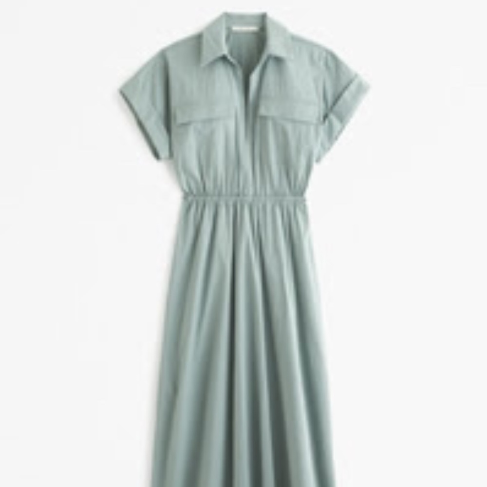 NWT! Utility Maxi Shirt Dress - Sage M